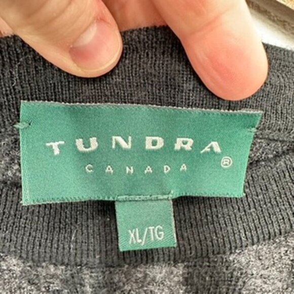 Tundra Vintage Size XL Geometric Wool‎ Blend Grandpa Sweater Crewneck 90s - Picture 2 of 8